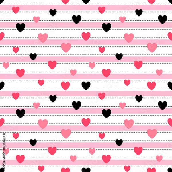 Fototapeta seamless pattern with hearts