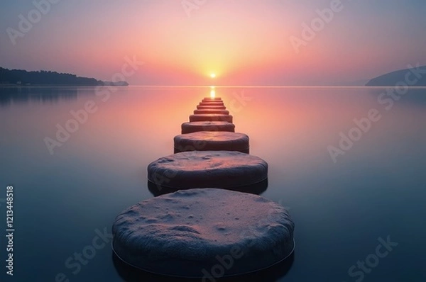 Fototapeta A serene and peaceful pathway to enlightenment