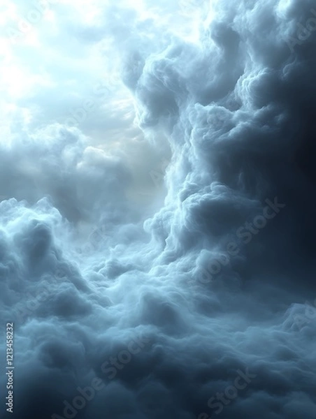 Fototapeta Dramatic, light-filled cloudscape.