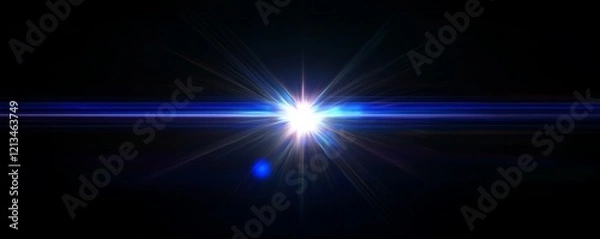 Fototapeta A bright starburst effect emanates from a central point, creating a visually striking contrast against a dark background.