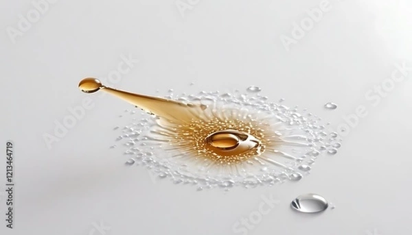 Fototapeta Droplets and Water Spill Isolated on White Background.10 