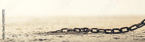 Fototapeta Broken Chain on the Ground