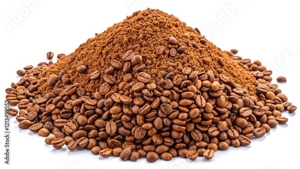 Obraz Panoramic shot of isolated freeze-dried Arabica coffee beans.