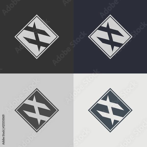 Obraz Set of abstract signs. Abstract element for design. Template emblem badges.