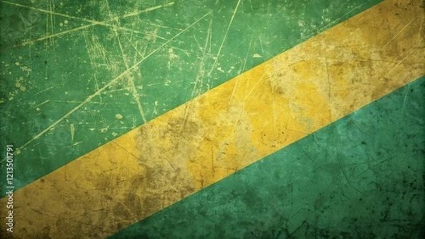 Fototapeta Grunge Green and Gold Diagonal Texture, Abstract Composition, Scratched Surface, Vintage Design. Texture, Background