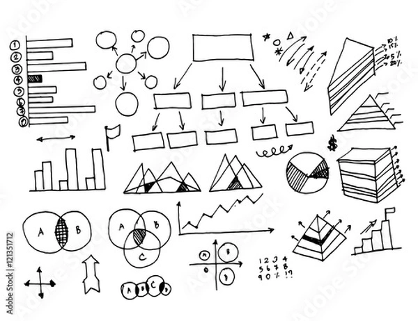 Fototapeta infographics elements sketching vector illustration