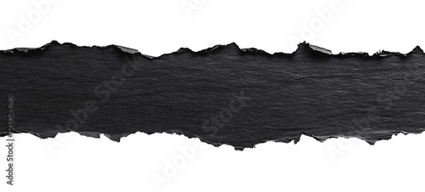 Fototapeta On a transparent background, a piece of black paper. high resolution PNG file