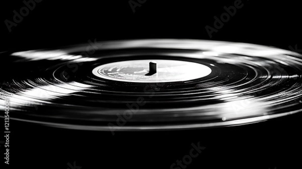 Obraz Vinyl record on clean modern surface with simple elegant design