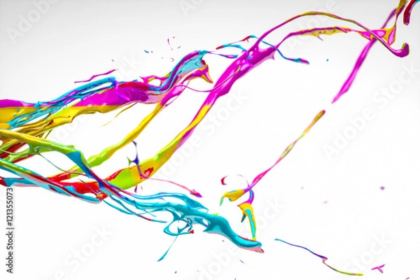 Obraz Bunte Farbe spritzt durchs Bild