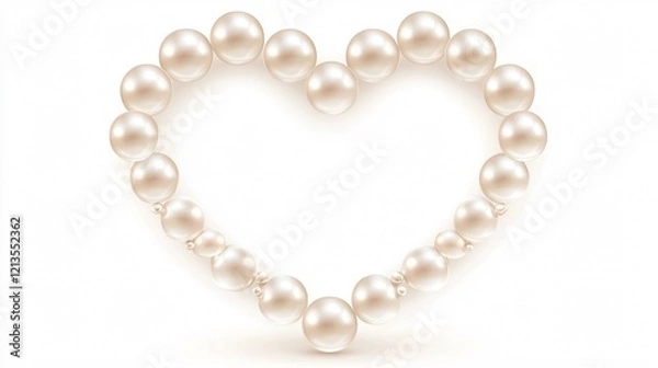 Fototapeta Elegant Pearl Heart Frame Centered Composition