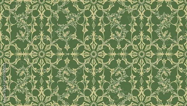 Fototapeta seamless pattern with green leaves
