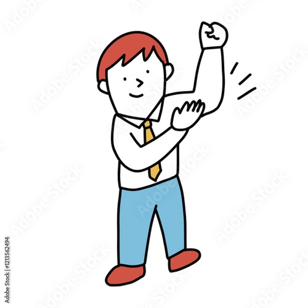 Obraz 仕事を任せられたやる気のあるベテランビジネスマンのイラスト　腕に覚えのある人