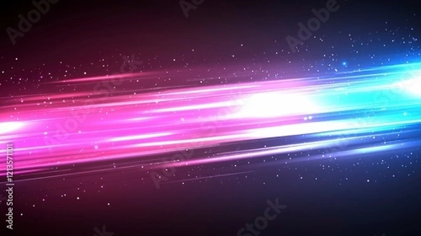Fototapeta High-tech digital background in neon blue and pink, highlighting metaverse, AI, cyber speed communication, and big data for innovation-themed designs.