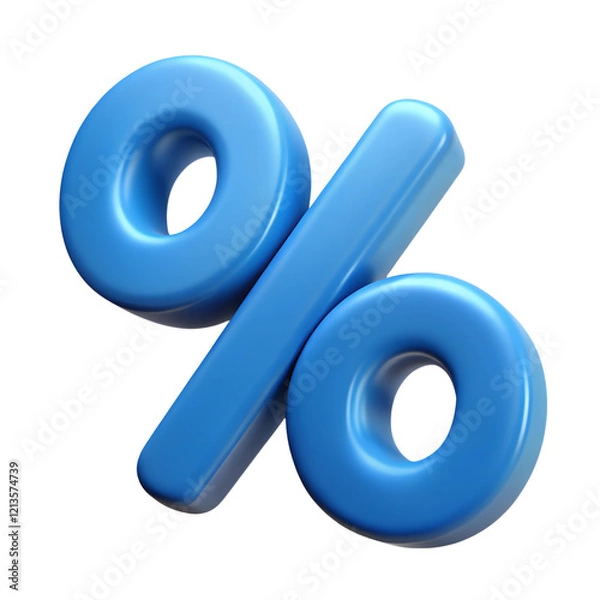 Obraz Percent sign. 3d rendering isolated on white background. Cartoon plastic style icon