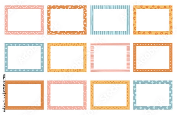 Fototapeta Colorful Pastel Decorative Borders