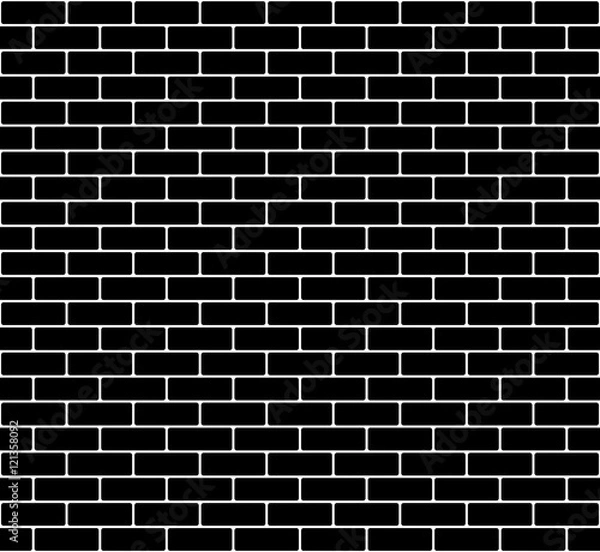 Fototapeta Black brick wall seamless vector texture