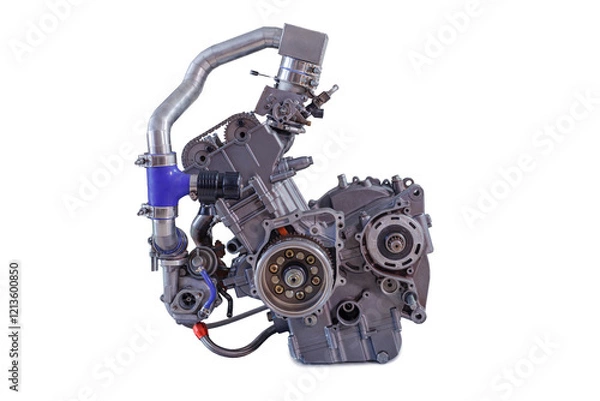 Fototapeta Motorcycles Turbo Engine that have been fitted with turbochargers are modified to increase power and performance.