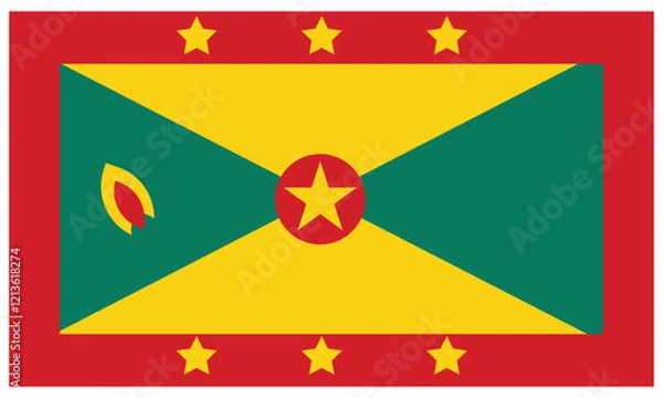 Fototapeta Grenada flag.Grenada national flag. Vector