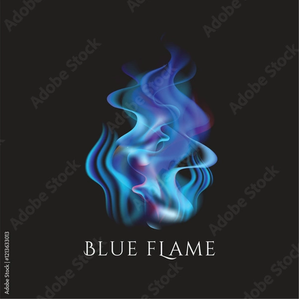 Fototapeta blue flame vector