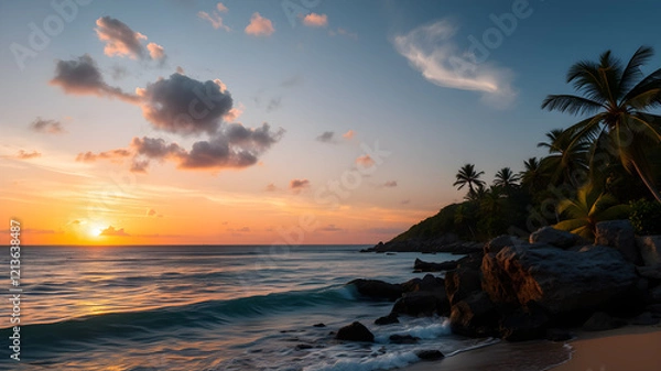 Obraz A beautiful great sunset over the sea