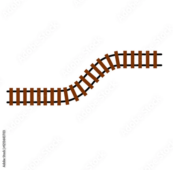 Fototapeta Railway train track vector