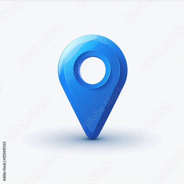 Obraz blue pin, blue location icon, premium GPs navigation, blue location icon
