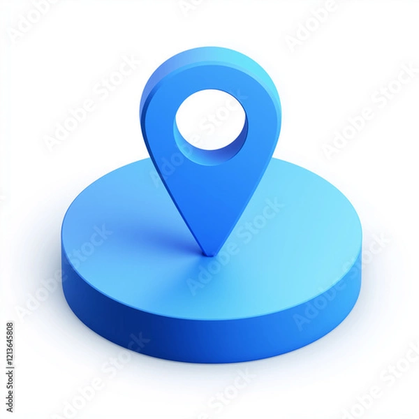 Obraz blue pin, blue location icon, premium GPs navigation, blue location icon