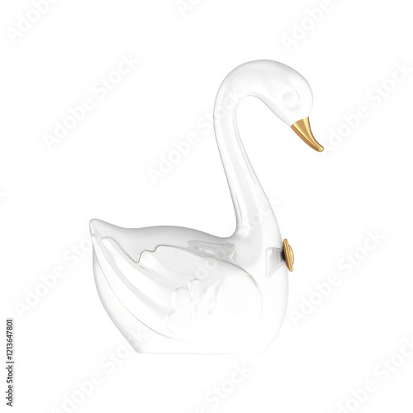 Obraz white swan isolated on white background