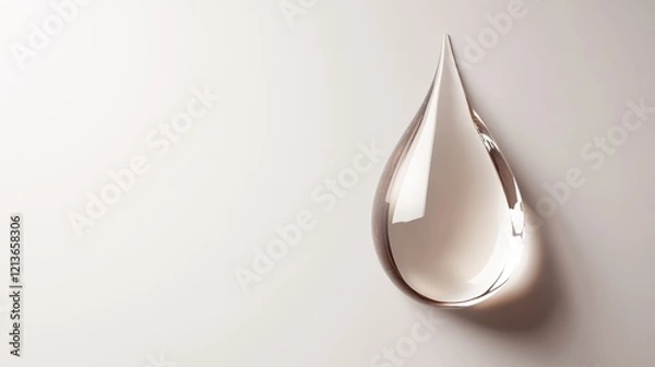 Fototapeta Cosmetic oil or Cosmetic Essence Liquid drop on a white background, 3d rendering,