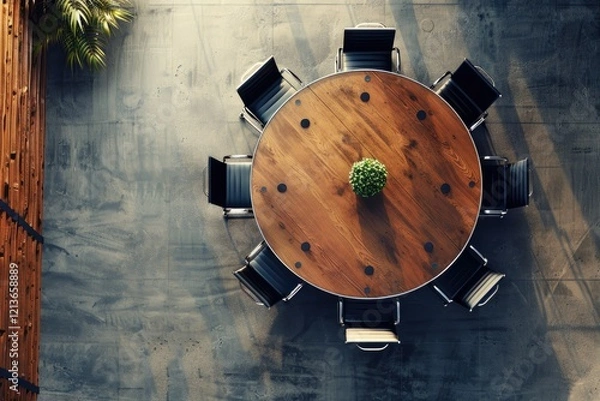 Fototapeta Ultra Hd Visual of a Round Table with Chairs and a Round Table with Chairs Around it