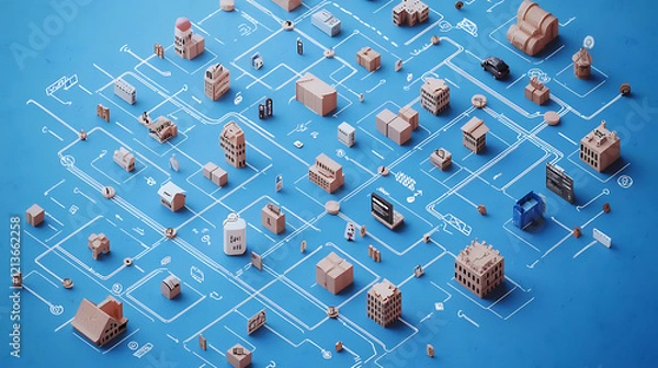 Fototapeta Exploring the Consumer Journey Interactive Infographic Mapping Experiences in a Digital Landscape