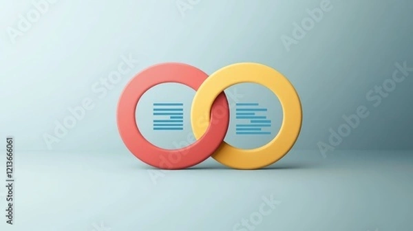 Fototapeta CRM customer relationship management infographic concept for slide presentation with big circle venn linked union badge opposite with 3 point list with flat style