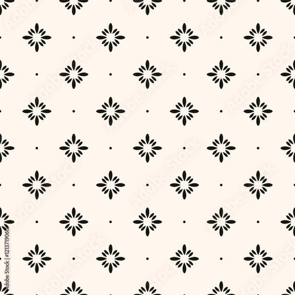 Fototapeta Simple vector seamless pattern. Stylish minimalist geometric texture. Abstract monochrome minimal background. Design element for decor, print, textile
