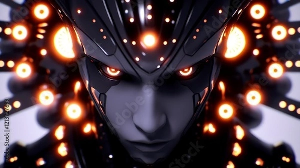 Obraz abstract futuristic cyborg background