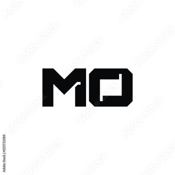 Fototapeta MO monogram logo design letter text name symbol monochrome logotype alphabet character simple logo