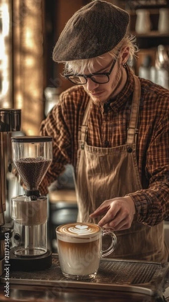 Fototapeta Latte Art by a Barista