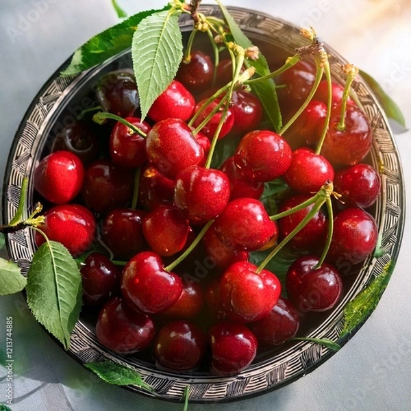 Obraz さくらんぼは春の果物で夏は暑く梅雨の時は雨が少なく風も強くないなどさくらんぼが育つのに適した気候であることから山形県内に多く栽培されるようになった