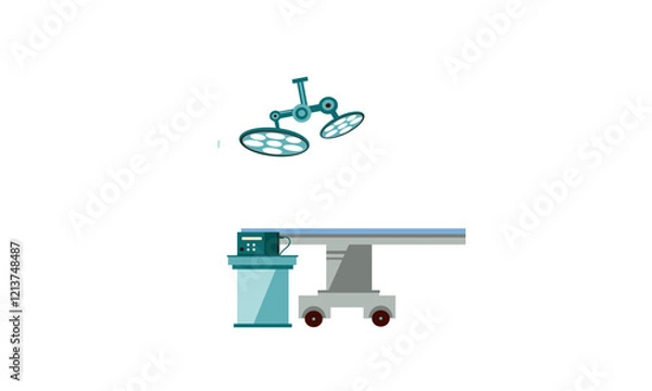 Fototapeta Operating room light. Operation theater. Surgeon tool. Intensive care. Thin line illustration. Contour symbol. Vector 