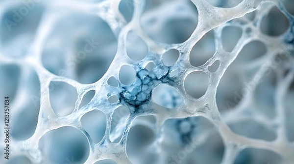 Obraz Captivating Abstract Cellular Patterns in Vibrant Blue Hues