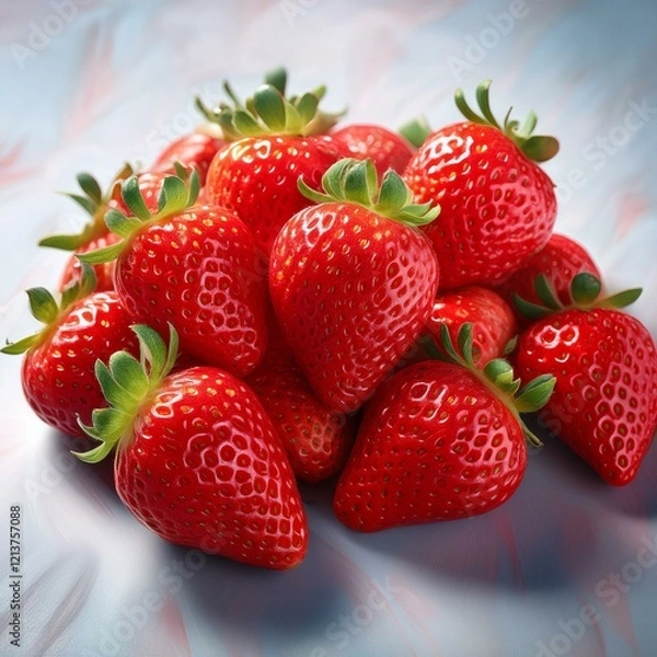 Obraz イチゴは春の果物で鮮やかな赤い色と甘酸っぱい味が特徴