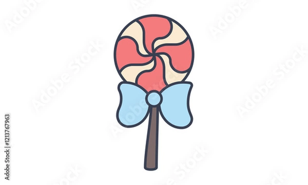 Fototapeta Lollipop icon vector sign and symbol isolated on white background, Lollipop logo concept
