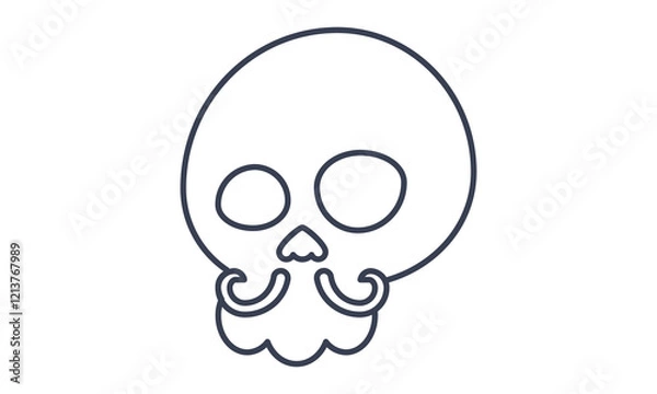 Fototapeta Skull with mustache icon vector illustration design.
