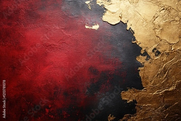 Fototapeta Red Black Gold Abstract Texture Background Artistic Design