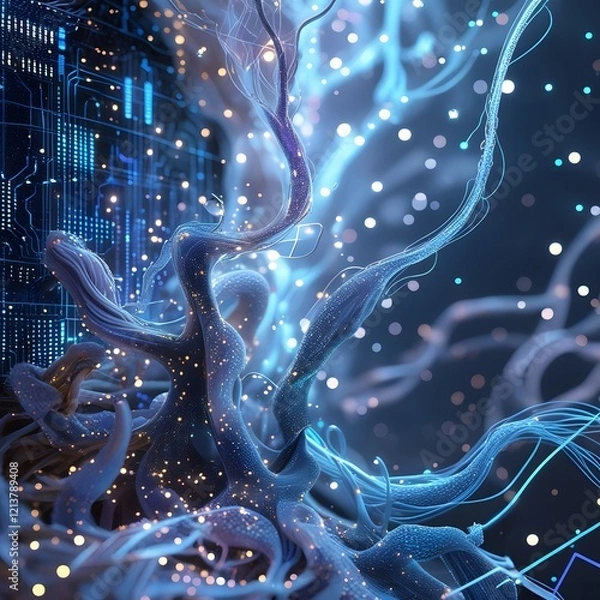 Fototapeta Digital Neural Network