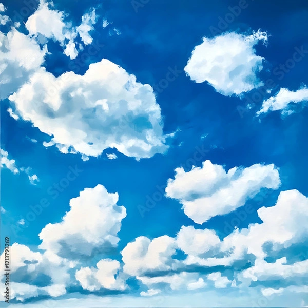 Fototapeta The sky is blue with white clouds