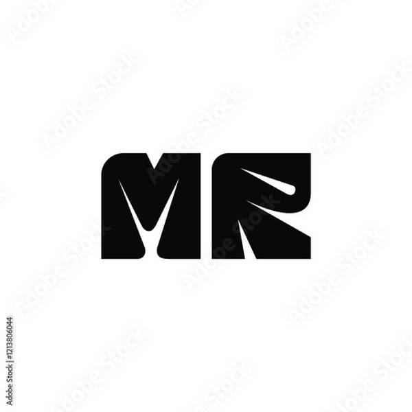 Fototapeta MR monogram logo design letter text name symbol monochrome logotype alphabet character simple logo
