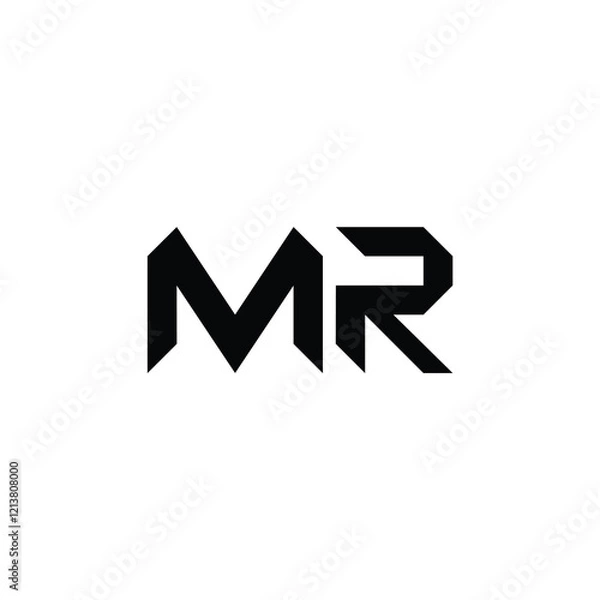 Fototapeta MR monogram logo design letter text name symbol monochrome logotype alphabet character simple logo