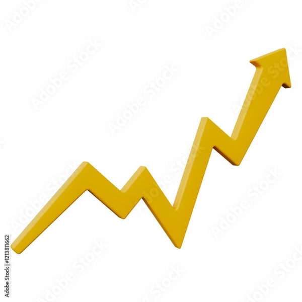 Obraz Business success arrow graph 3d illustration