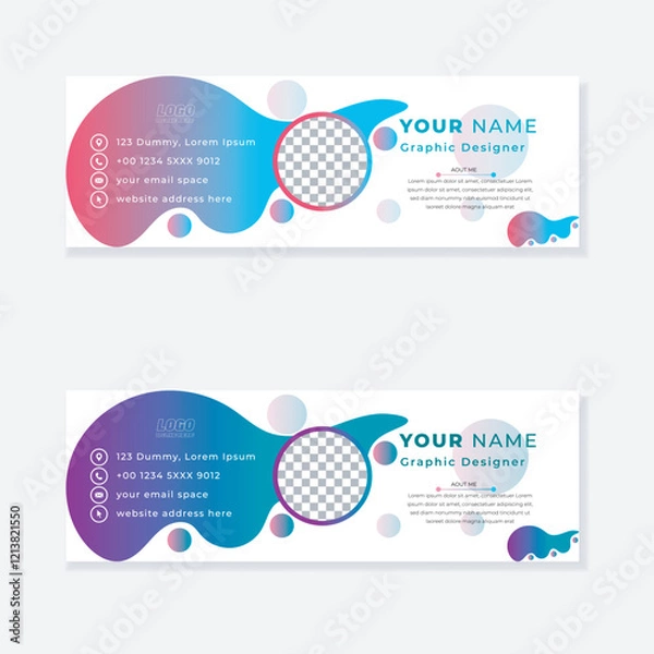 Obraz Modern and minimalist email signature or email footer template fresh and clean design 