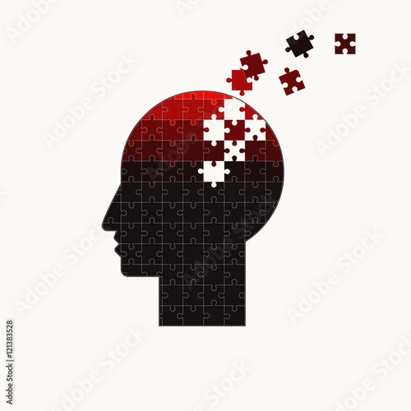 Fototapeta Puzzle heads vector